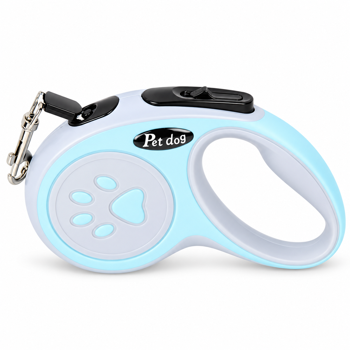 Paw‑Print Retractable Dog Leash | One‑Touch Lock Anti‑Tangle Pet Lead