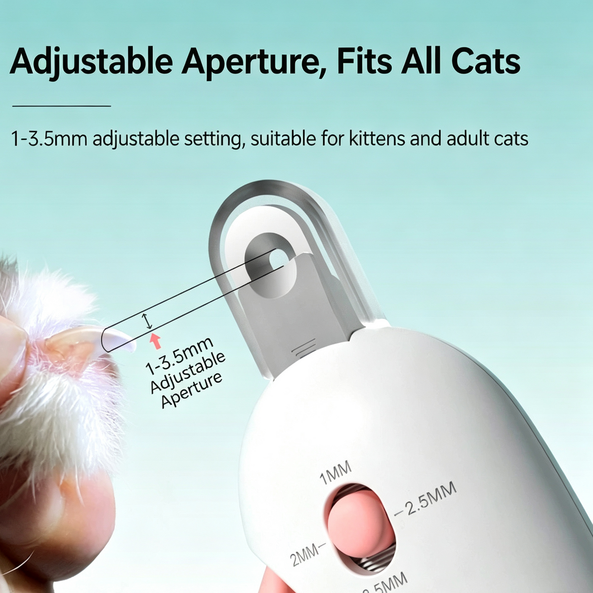 Adjustable Cat Nail Scissors with Built‑in Nail File for Cats & Small Dogs