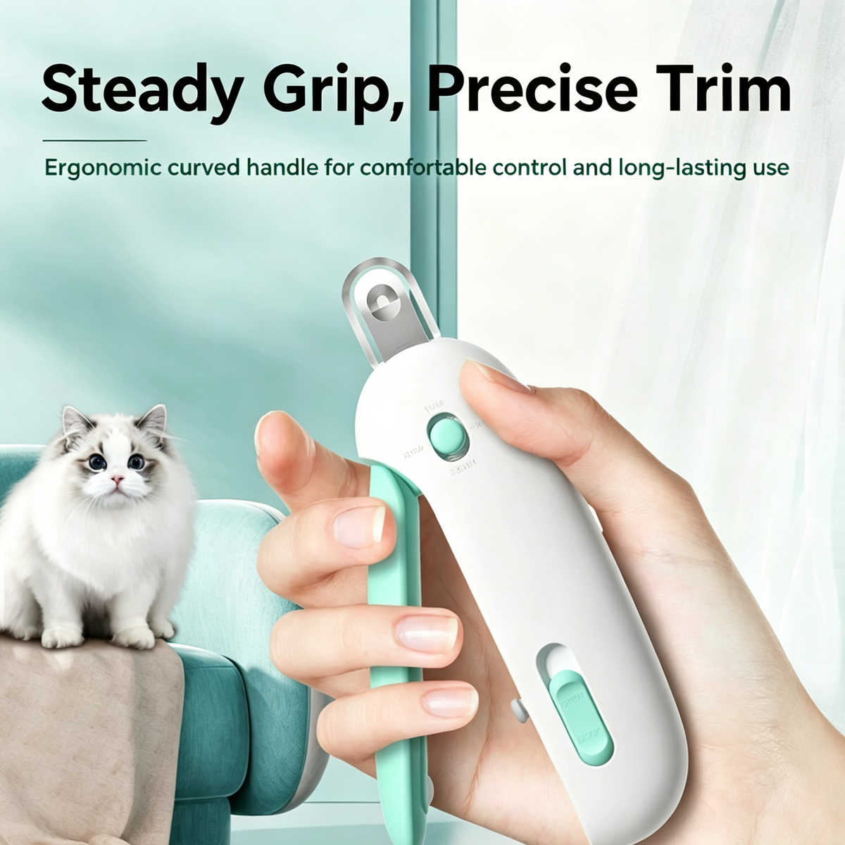 Adjustable Cat Nail Scissors with Built‑in Nail File for Cats & Small Dogs