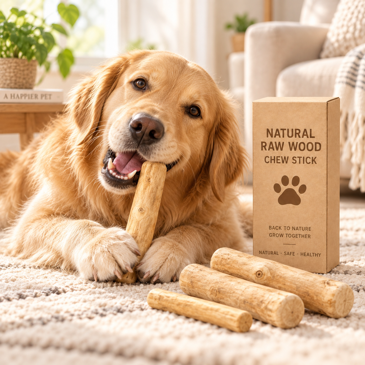 Natural Coffee Wood Dog Chew – Long-Lasting Dental Chew Toy
