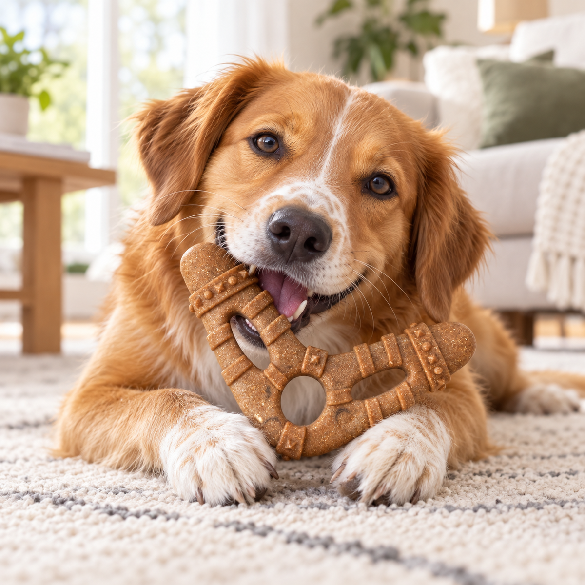 Durable Bone-Shaped Dog Chew Toy – Teeth Cleaning Interactive Toy for Small & Medium Dogs