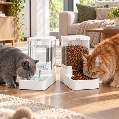 Pet Automatic Feeder & Water Dispenser Set | 7‑12 Days Large Capacity