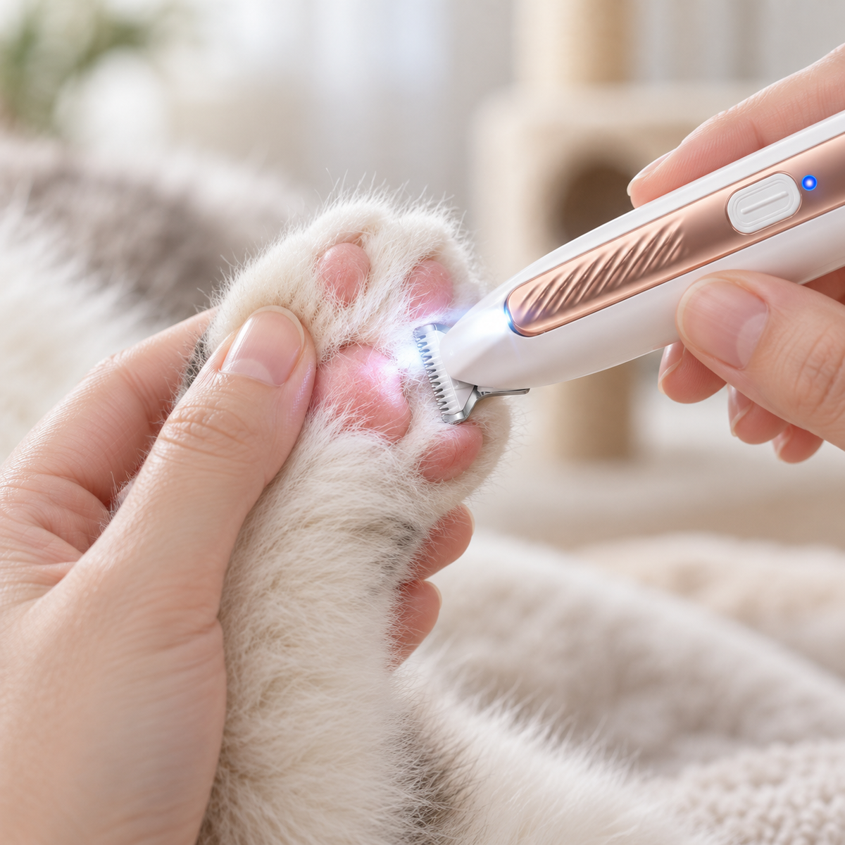 Rechargeable Pet Grooming Trimmer with LED Light for Cats & Dogs