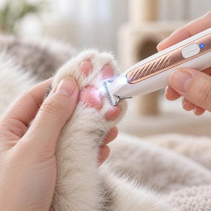 Rechargeable Pet Grooming Trimmer with LED Light for Cats & Dogs