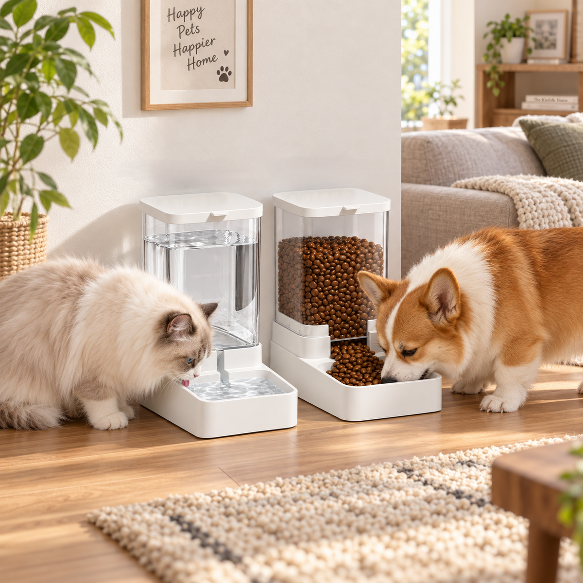 Pet Automatic Feeder & Water Dispenser Set | 7‑12 Days Large Capacity